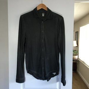 DIESEL button up light weight shirt black grey S